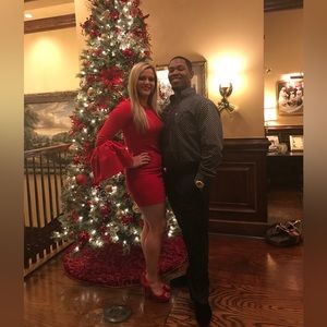 Red Bodycon Dress with Bell Sleeves